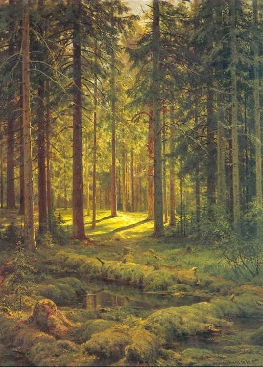 Ivan Shishkin Coniferous Forest, Sunny Day Spain oil painting art